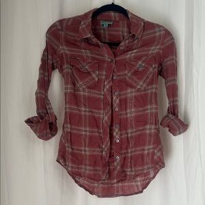 C&C California Red Plaid Button Down Shirt